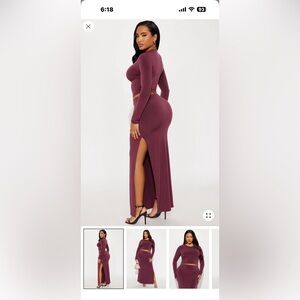 Fashion Nova maroon two piece set. Never worn 3X.
